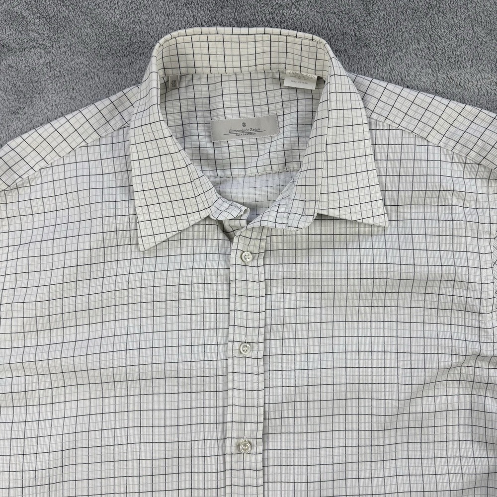 Ermenegildo Zegna Alta Sartoria Men's Dress Shirt French Cuff 46/18 Italy 46/18